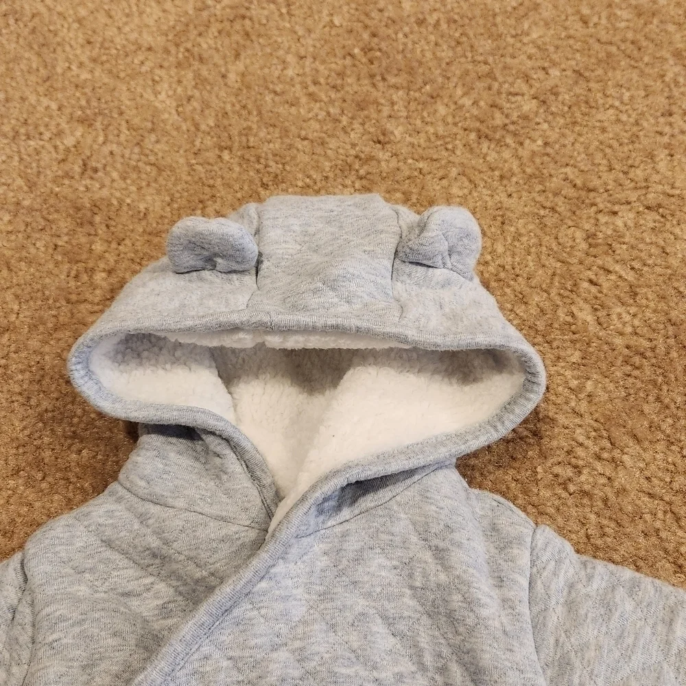 CARTER'S Snap Around Quilted Unisex Blue Baby Snow Bunting 3 months